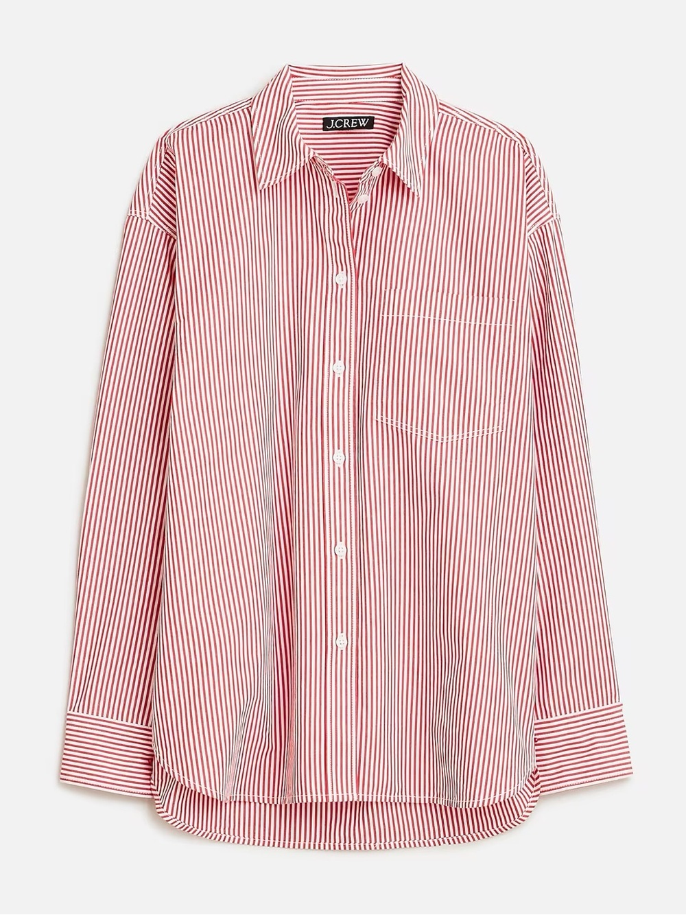 J Crew Etienne Oversized Red Striped Button Down